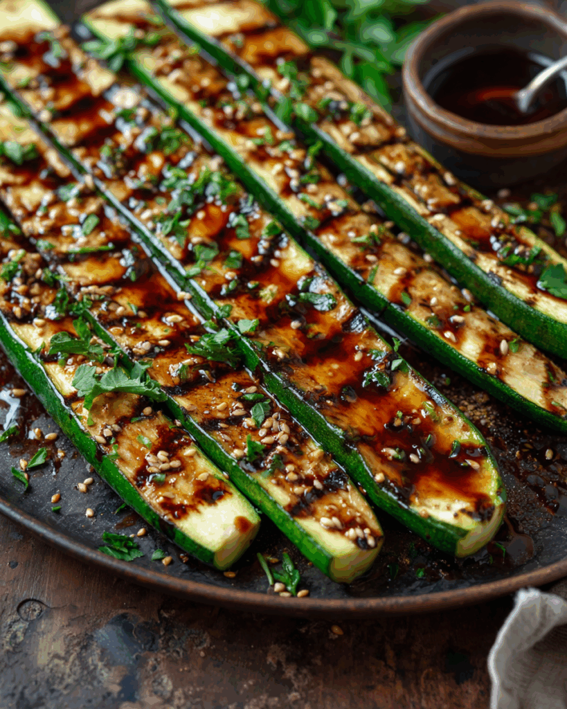 Gegrillte Zucchini mit Balsamico-Glasur – Ein einfaches, aromatisches Grillrezept