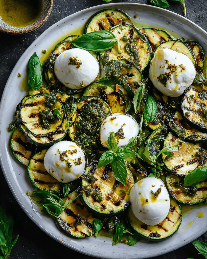 Sommerlicher Genuss: Gegrillter Zucchini-Salat mit Burrata – Das Beste aus der mediterranen Küche | Zucchini Salat Rezepte mit Pfiff