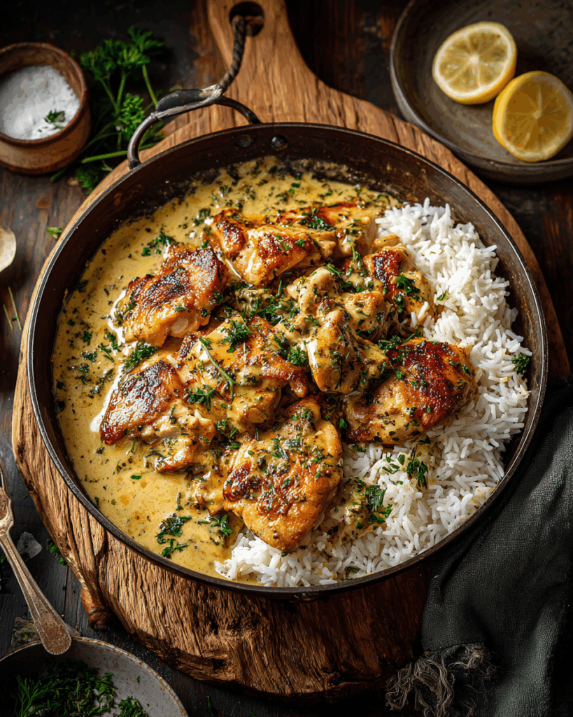 Honig-Senf Hähnchen mit Reis