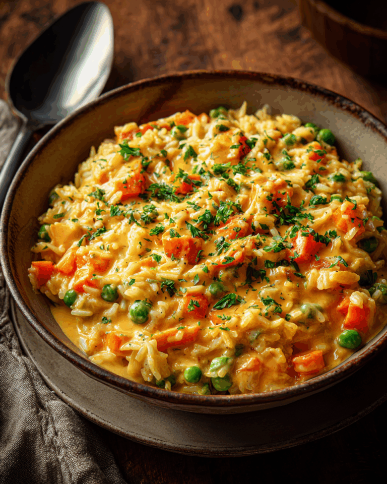 Gesunder Reis mit Gemüse und Frischkäse-Sauce: Schnelles und leckeres Mittagessen