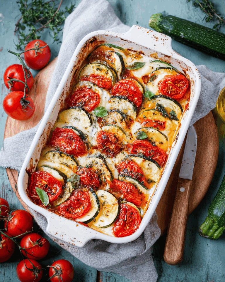 Tomaten-Zucchini-Auflauf mit Mozzarella – Ein frischer Sommergenuss aus dem Ofen