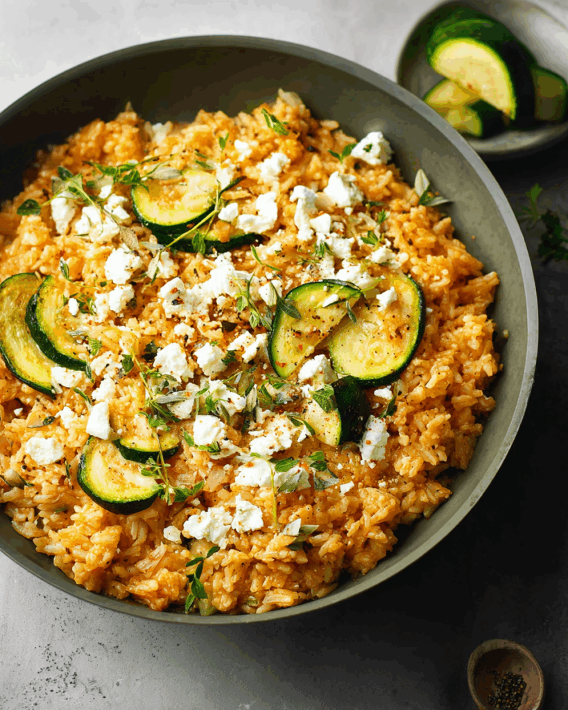 Zucchini-Reis-Pfanne mit Feta: Ein Schnelles und Leckeres Zucchini Rezept