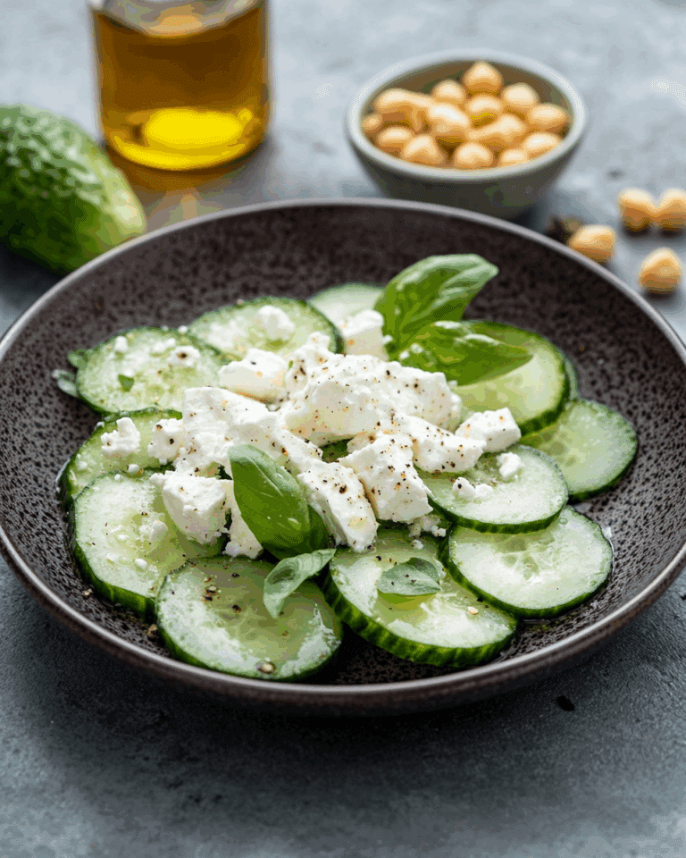 Gurkensalat mit Feta und Kichererbsen: Frische, Geschmack und gesunde Vielfalt in einer Schüssel