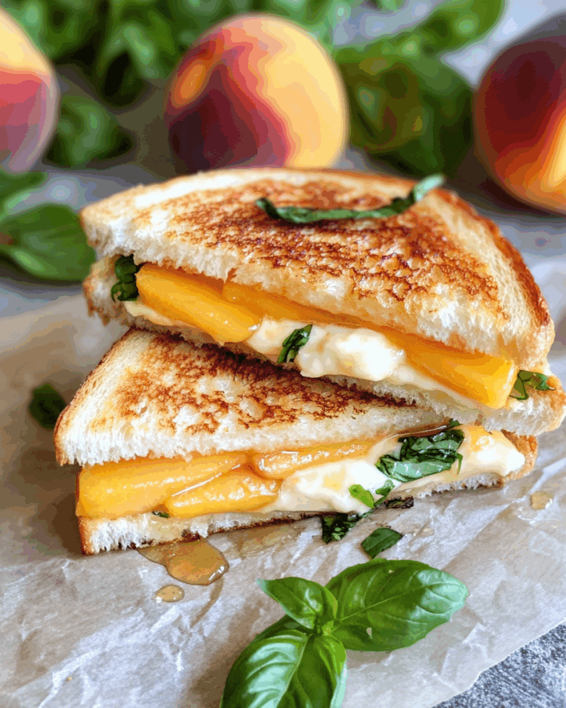 Gegrilltes Käsesandwich mit Honig-Pfirsich und weißem Cheddar – Eine Geschmacksexplosion aus Süße und Herzhaftem