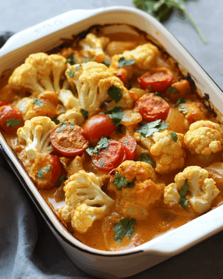Cremiges Blumenkohl-Curry aus dem Backofen – Der vegane Genuss aus dem Ofen