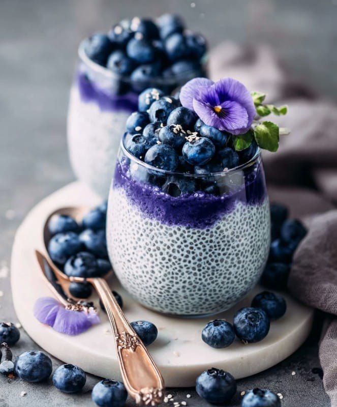 Chia Pudding mit Blaubeeren – Ein gesundes und erfrischendes Frühstück oder Dessert