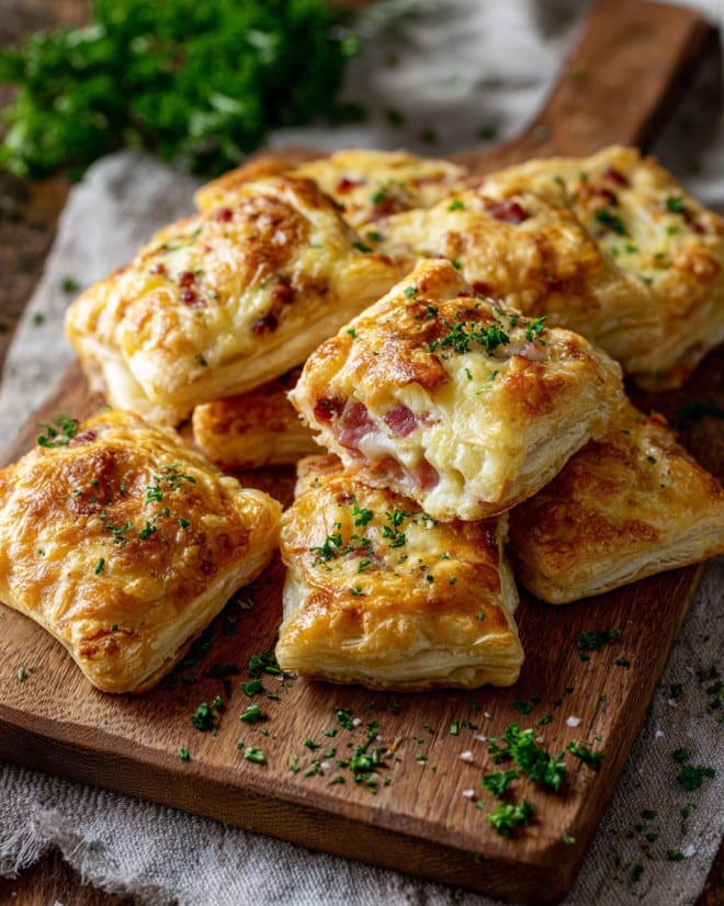 Flammkuchen-Taschen aus Blätterteig – Schnelles Fingerfood für jedes Event