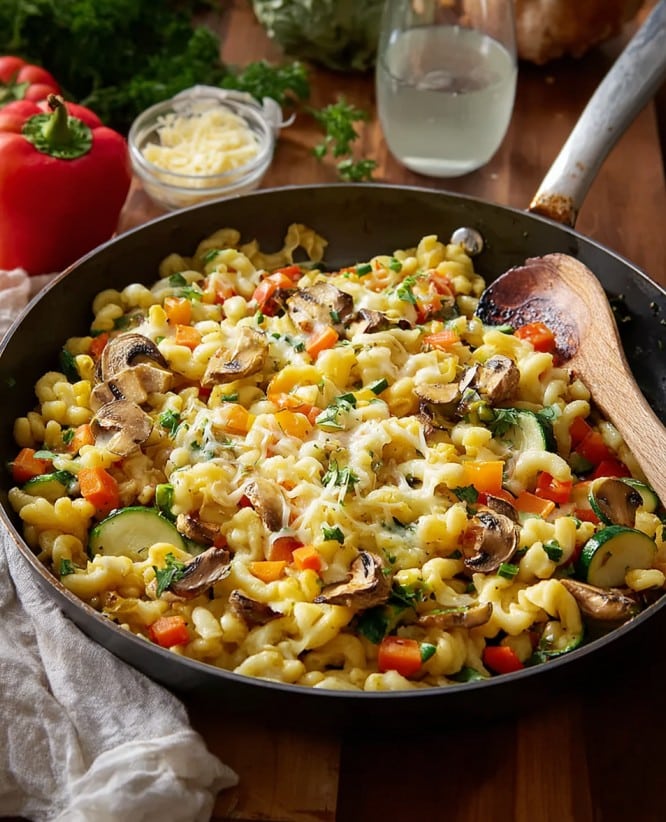Bunte Spätzlepfanne mit Gemüse – Vegetarische Hauptgerichte einfach und herzhaft für jeden Tag
