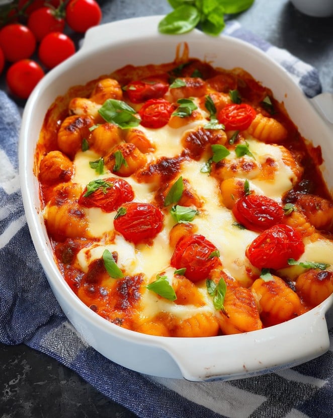 Gnocchi Auflauf mit Tomate und Mozzarella – Ein schnelles und leckeres Auflauf Rezept