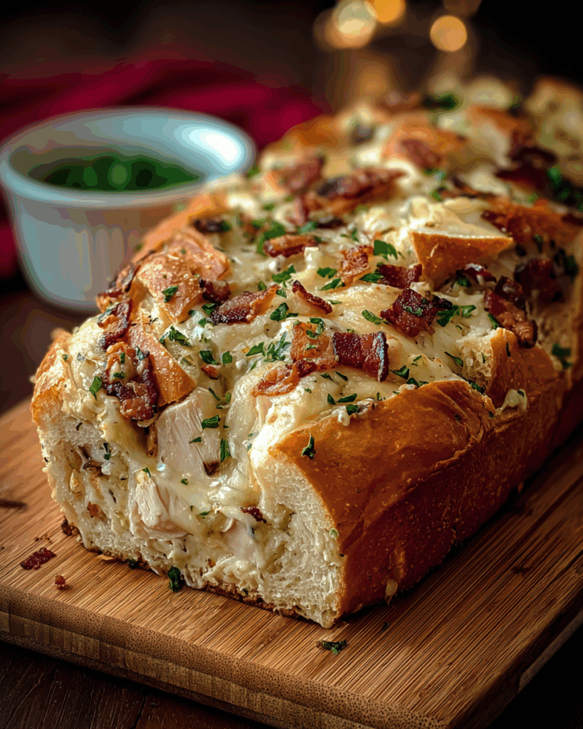 Herzhaftes Hähnchen-Bacon-Ranch-gefülltes Brot: Ein Unwiderstehlicher Snack für Frühstücksideen und Gäste