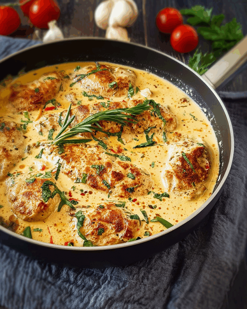 Hähnchenfilet in cremiger Frischkäse-Parmesan-Soße – Ein einfaches und köstliches Rezept