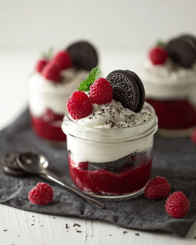 Leckere Nachtisch Rezepte: Himbeer-Oreo-Dessert in wenigen Minuten