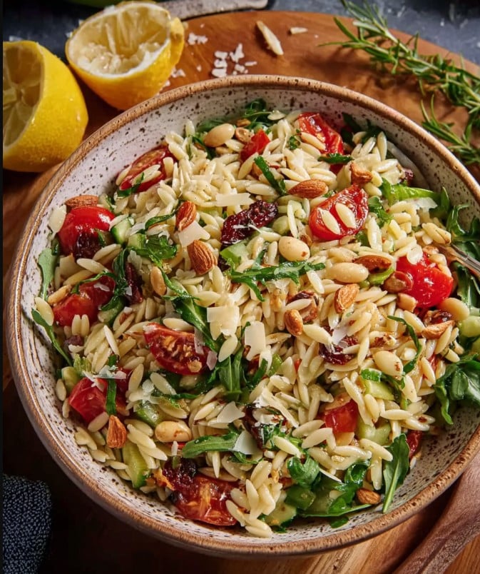 Schneller Orzo Salat mit Mozzarella und Rucola – Der perfekte Sommer-Salat!