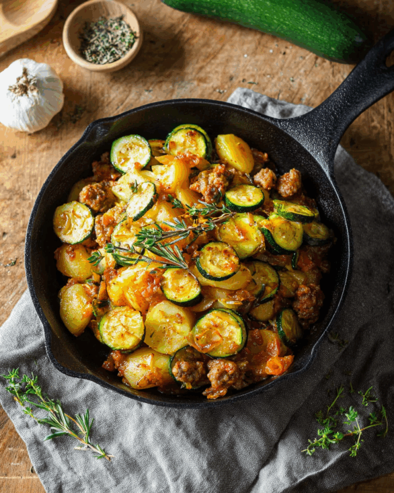 Kartoffel-Zucchini-Pfanne mit Hackfleisch – Ein einfaches One-Pot-Gericht für die ganze Familie