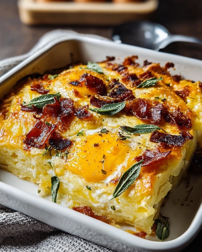 Frühstücksideen: Käsig-Kartoffel-und-Ei-Frühstücksauflauf für den perfekten Start in den Tag