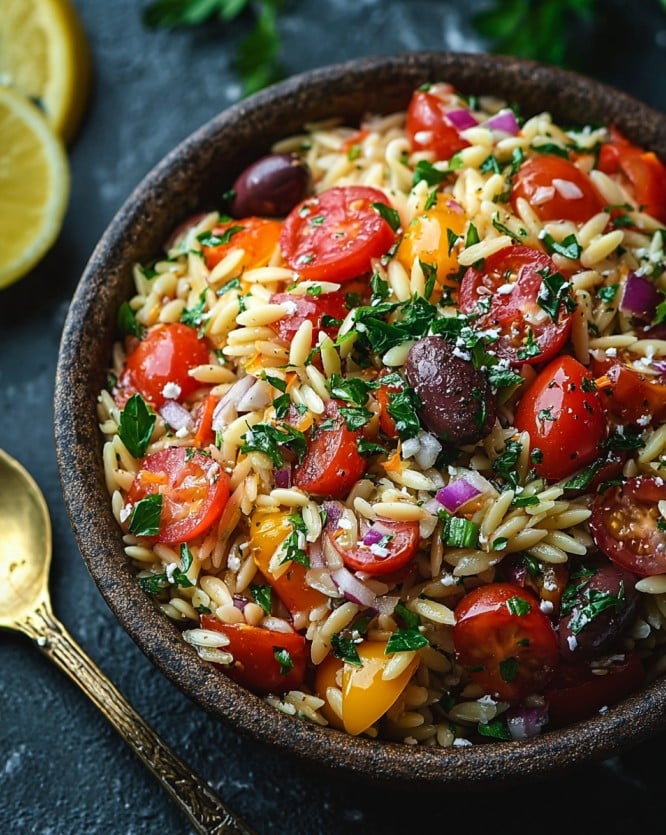 Mediterraner Orzo Salat – Ein erfrischender Sommer-Salat für jede Gelegenheit