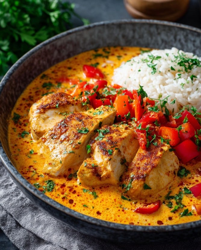 Mittagessen für die Familie: Paprika-Sahne-Hähnchen – Ein schnelles und köstliches Gericht