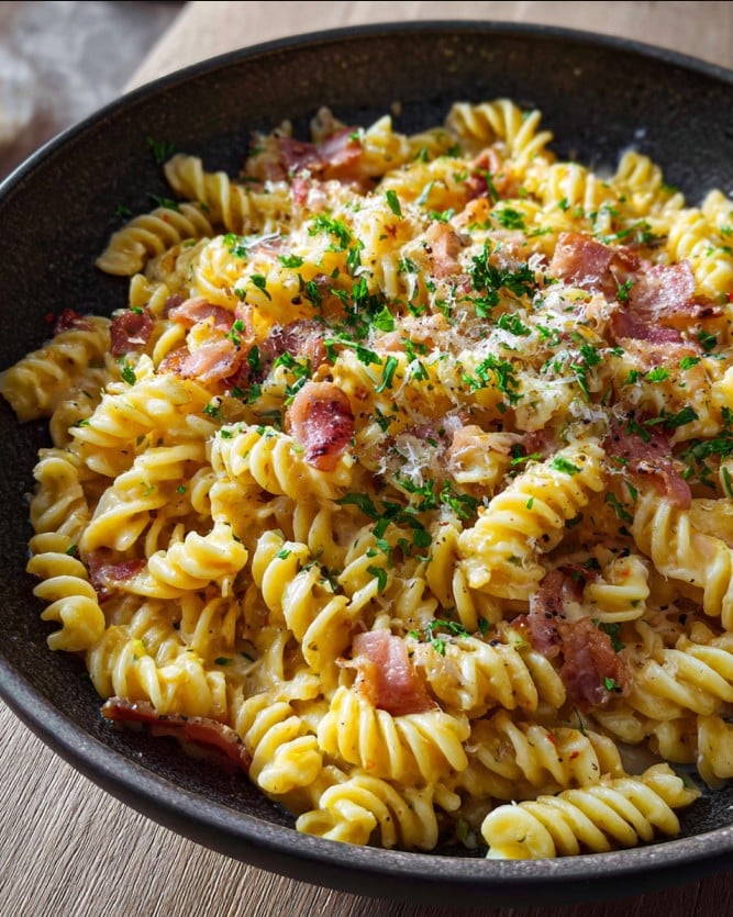 Schinkennudeln mit Ei und Käse – Klassiker aus der Pfanne | Kinderrezepte Mittagessen schnell & lecker