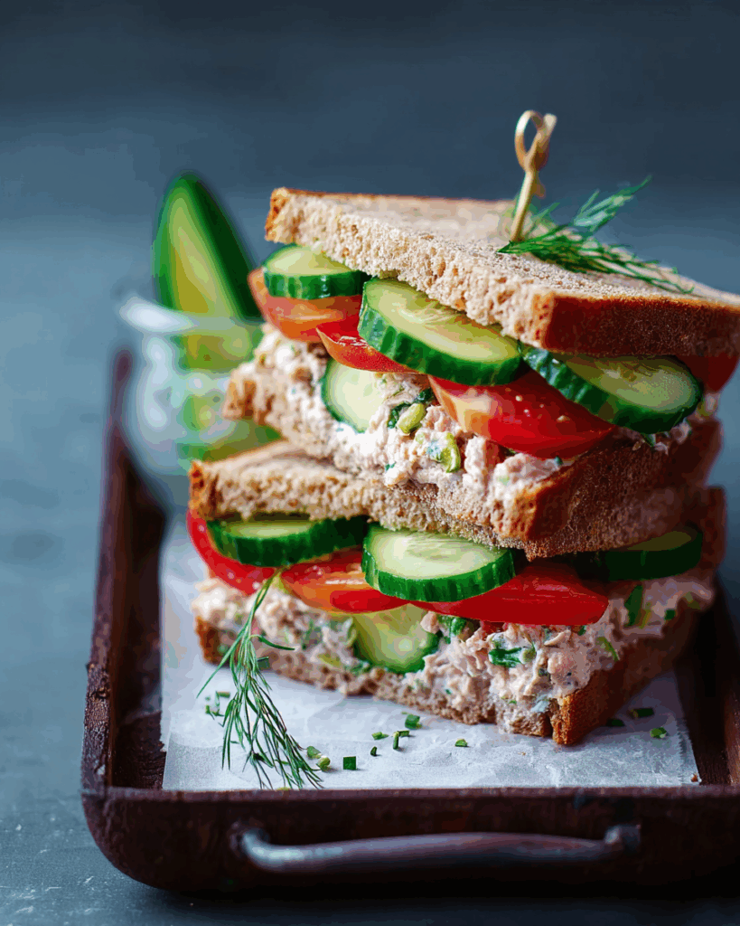 Leckeres und Gesundes Thunfisch-Gurken-Sandwich für Dein Lunchpaket