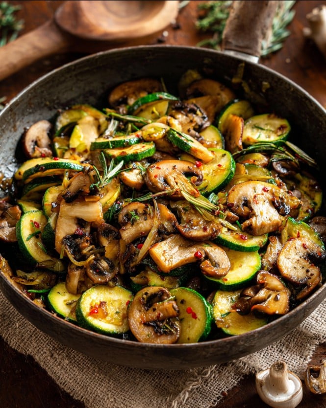 Würzige Pilz-Zucchini-Pfanne – Ein schnelles Rezept für Zucchini Rezepte schnell