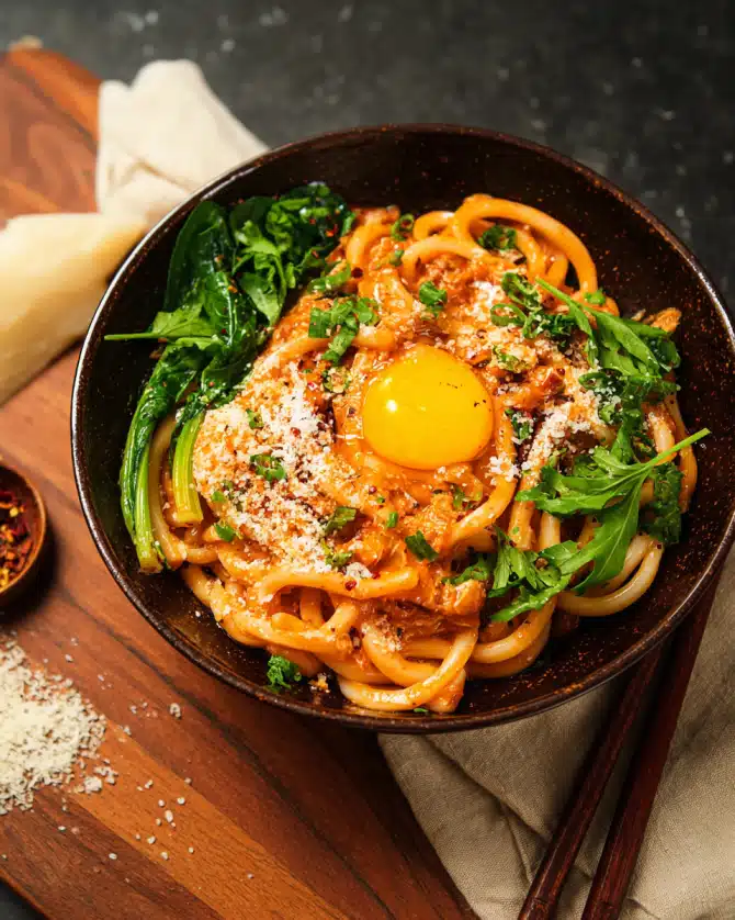 Cremige Gochujang Udon-Nudeln: Ein Würziges Udon-Nudeln Rezept mit Koreanischem Twist