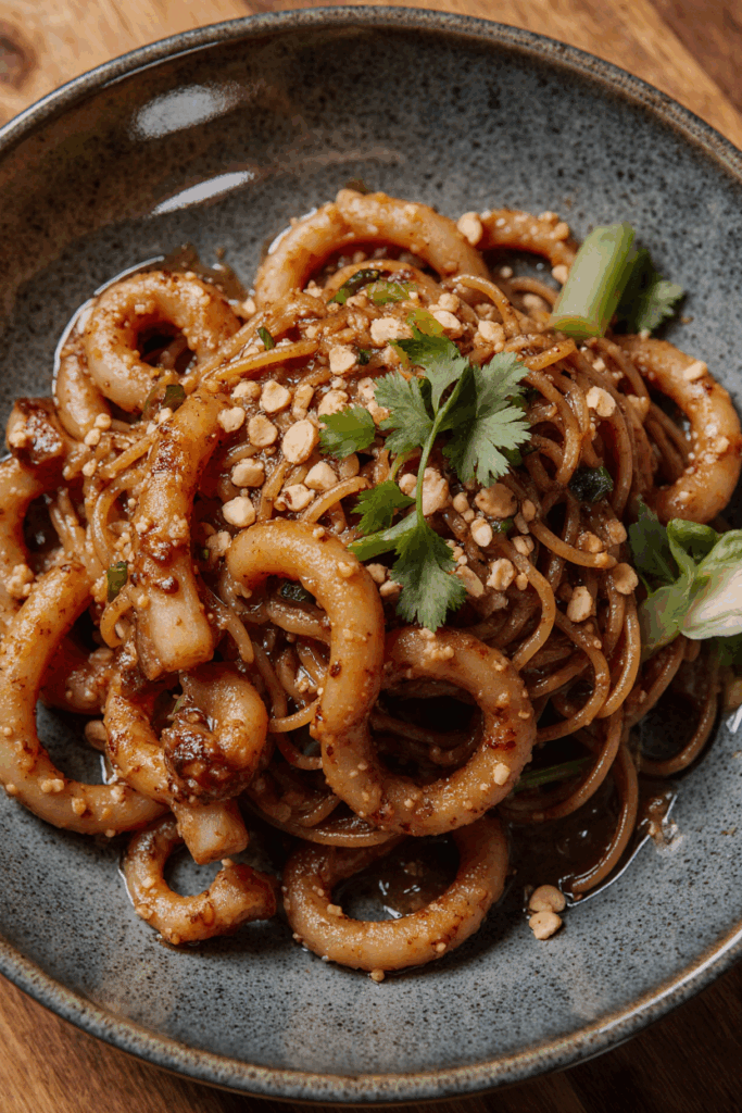 Gebratene Udon-Nudeln mit Erdnuss-Sauce – Ein schnelles und aromatisches Wok-Gericht