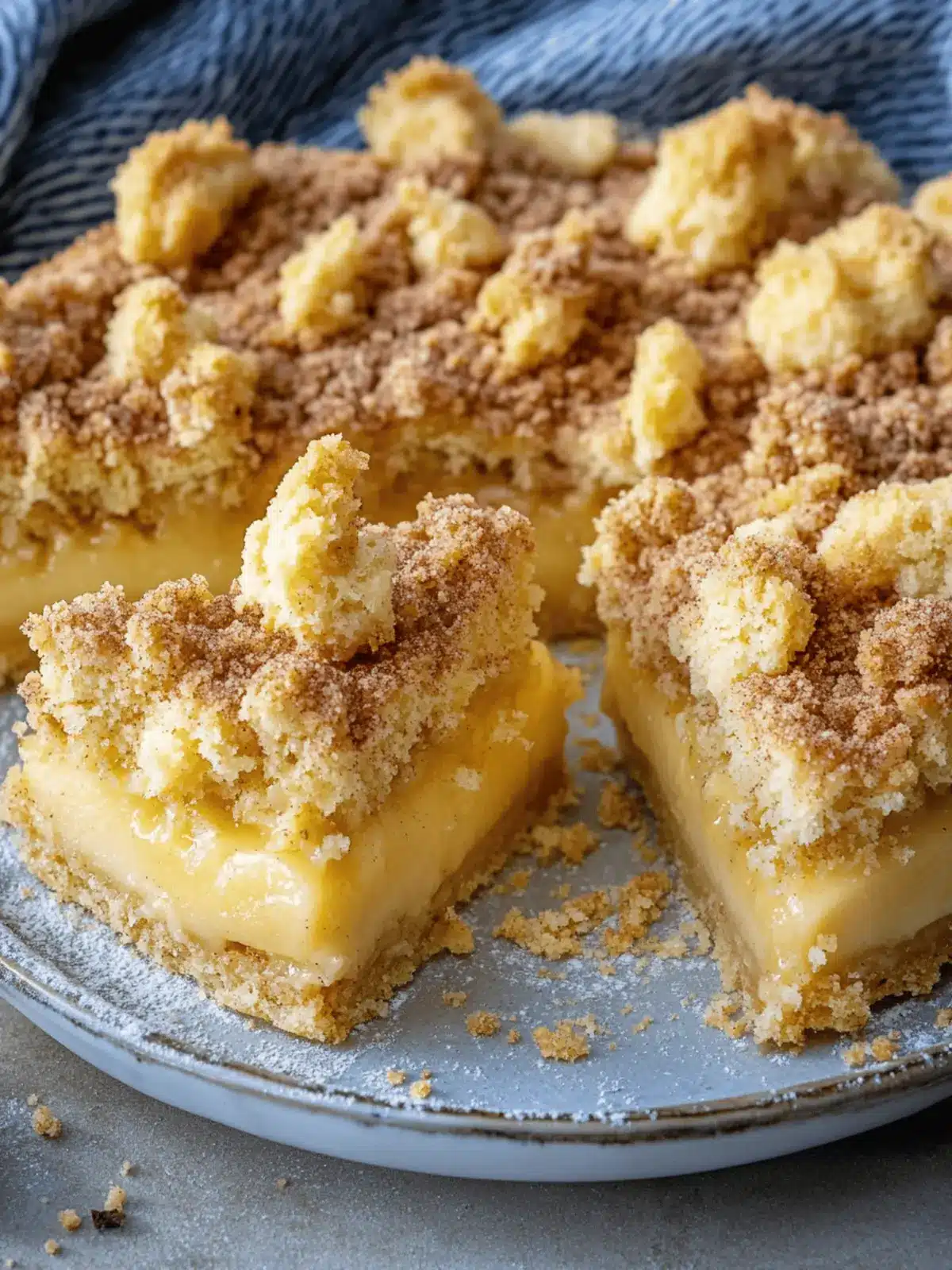 Apple pie with pudding and cinnamon crumbles - best simple apple pie