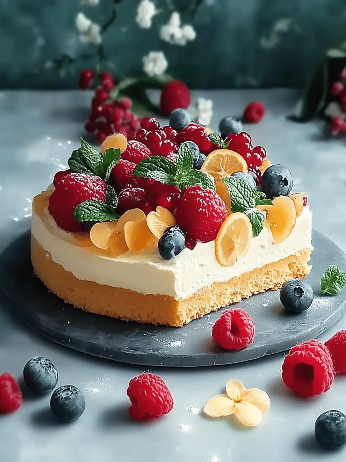 Schul enrollment Torte mit frischen Beeren und Vanillecreme