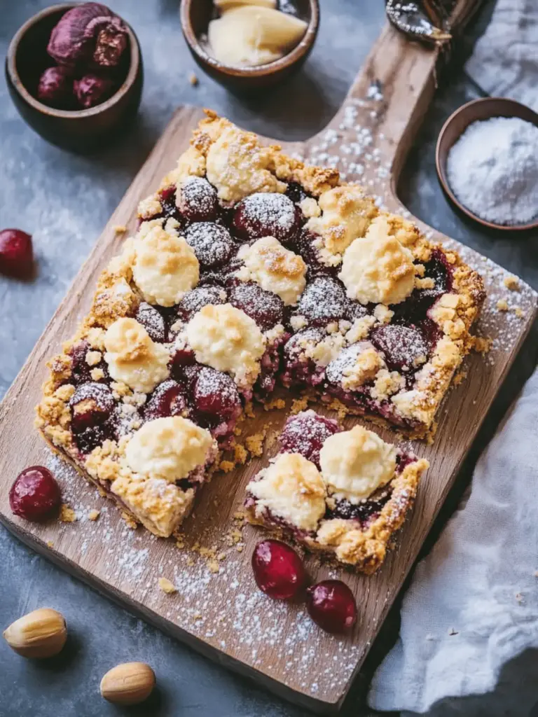 German plum cake with crumbs and shortcrust pastry