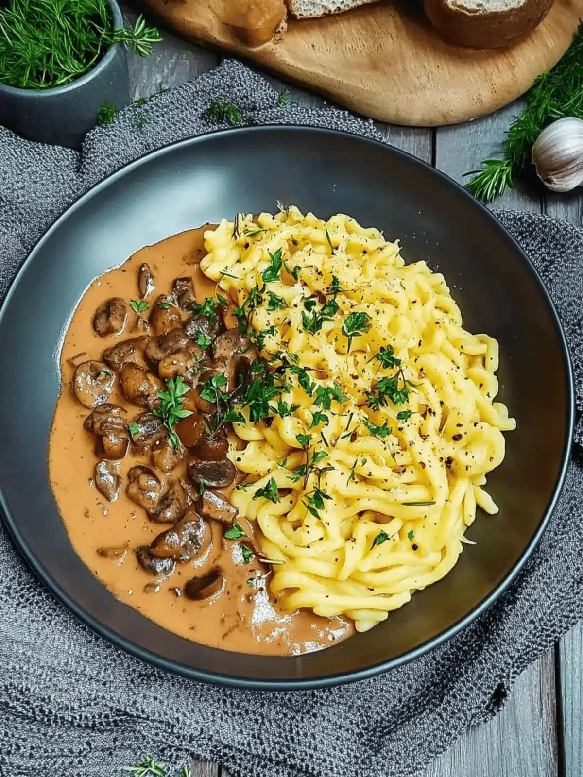 Jägersoße mit Spätzle