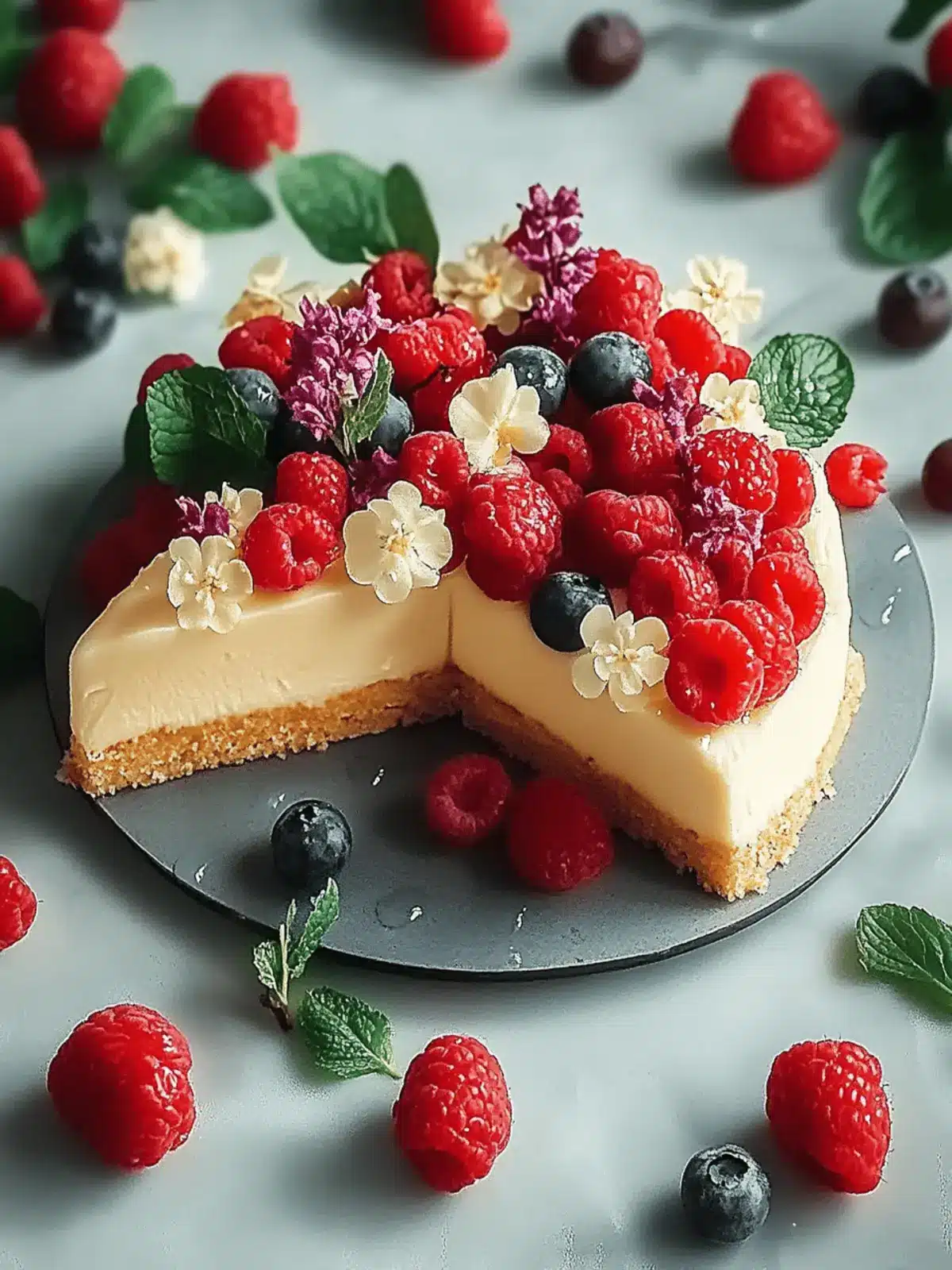 Schul enrollment Torte mit frischen Beeren und Vanillecreme