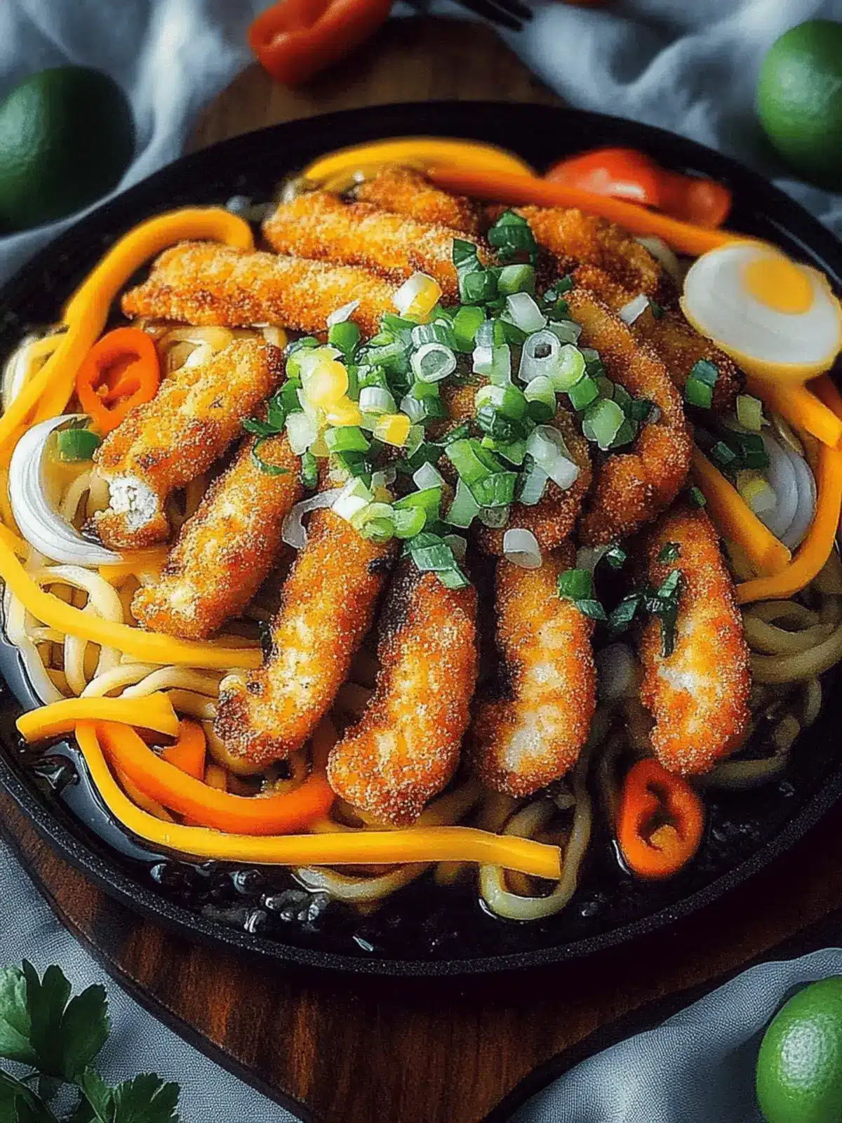 Udon Nudelpfanne Hähnchen
