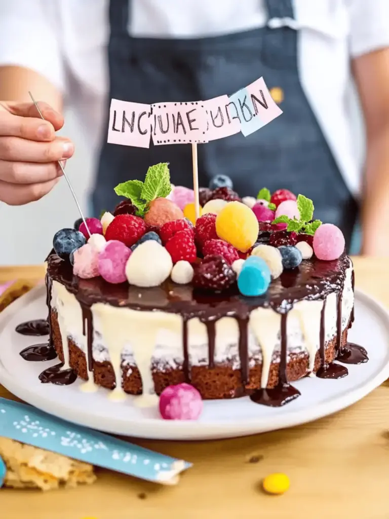 Bunte Torte zur Einschulung