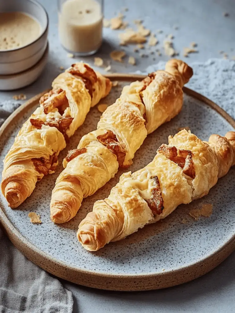 Blätterteigstangen mit Schinken und Käse