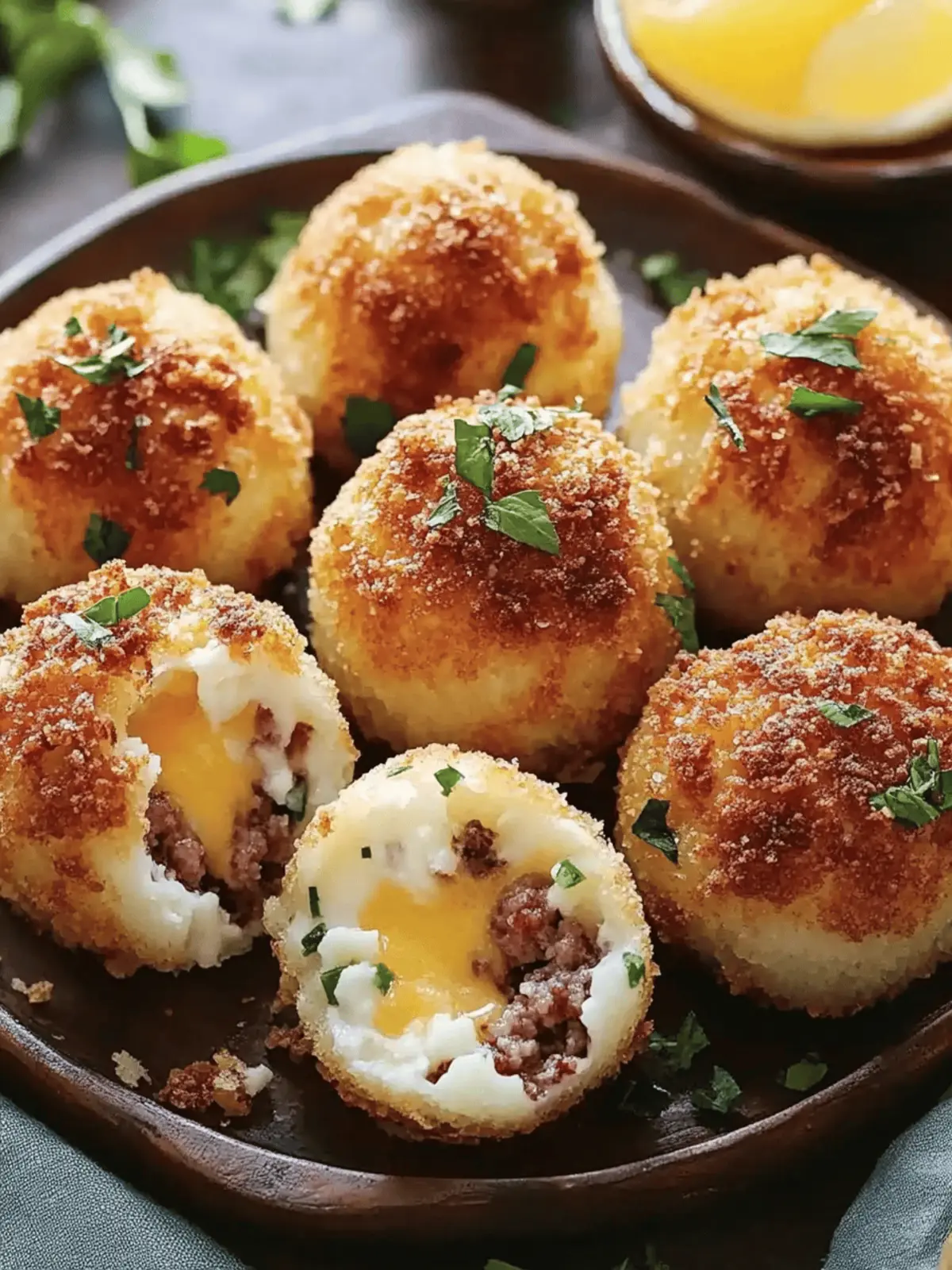 Knuspriges Kartoffelpüree gefüllt mit Käse und Rindfleisch Rezept