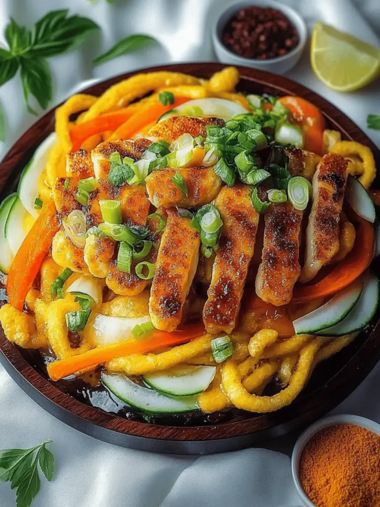 Udon Nudelpfanne Hähnchen