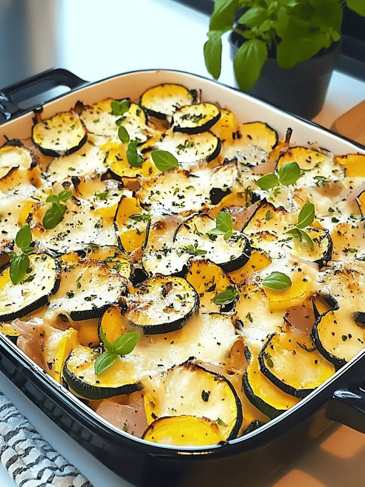 Delicious zucchini casserole with cheese - simple & healthy