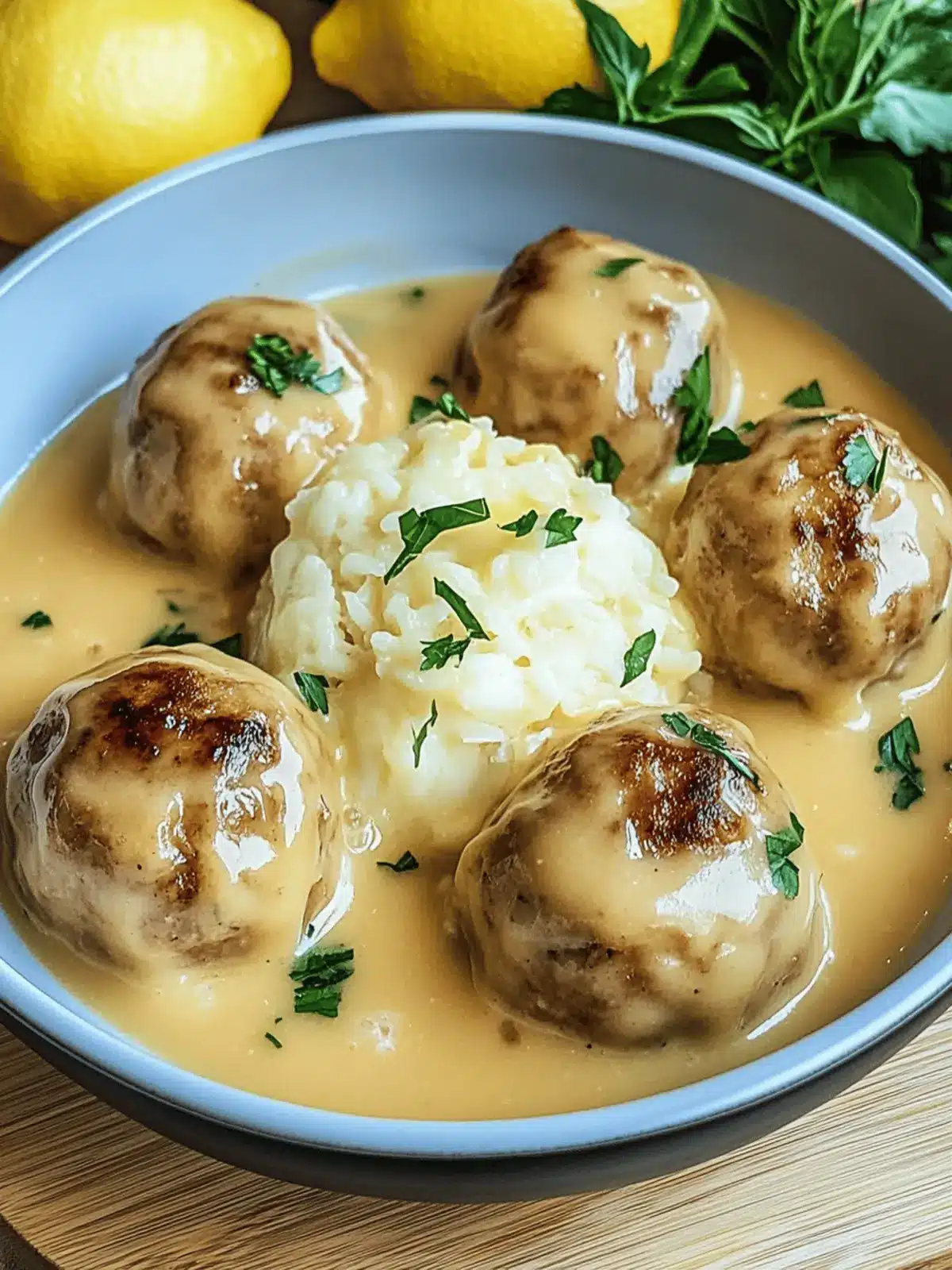 Hackbällchen in cremiger Sauce mit Kartoffelpüree