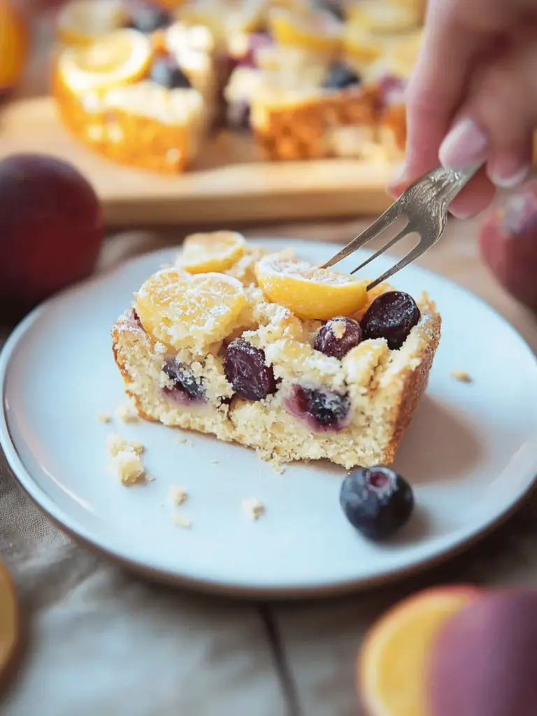plum cake from the tray made of batter