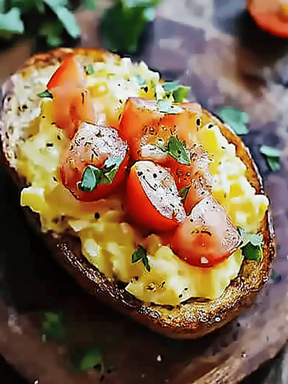 Gefüllte Frühstückskartoffeln