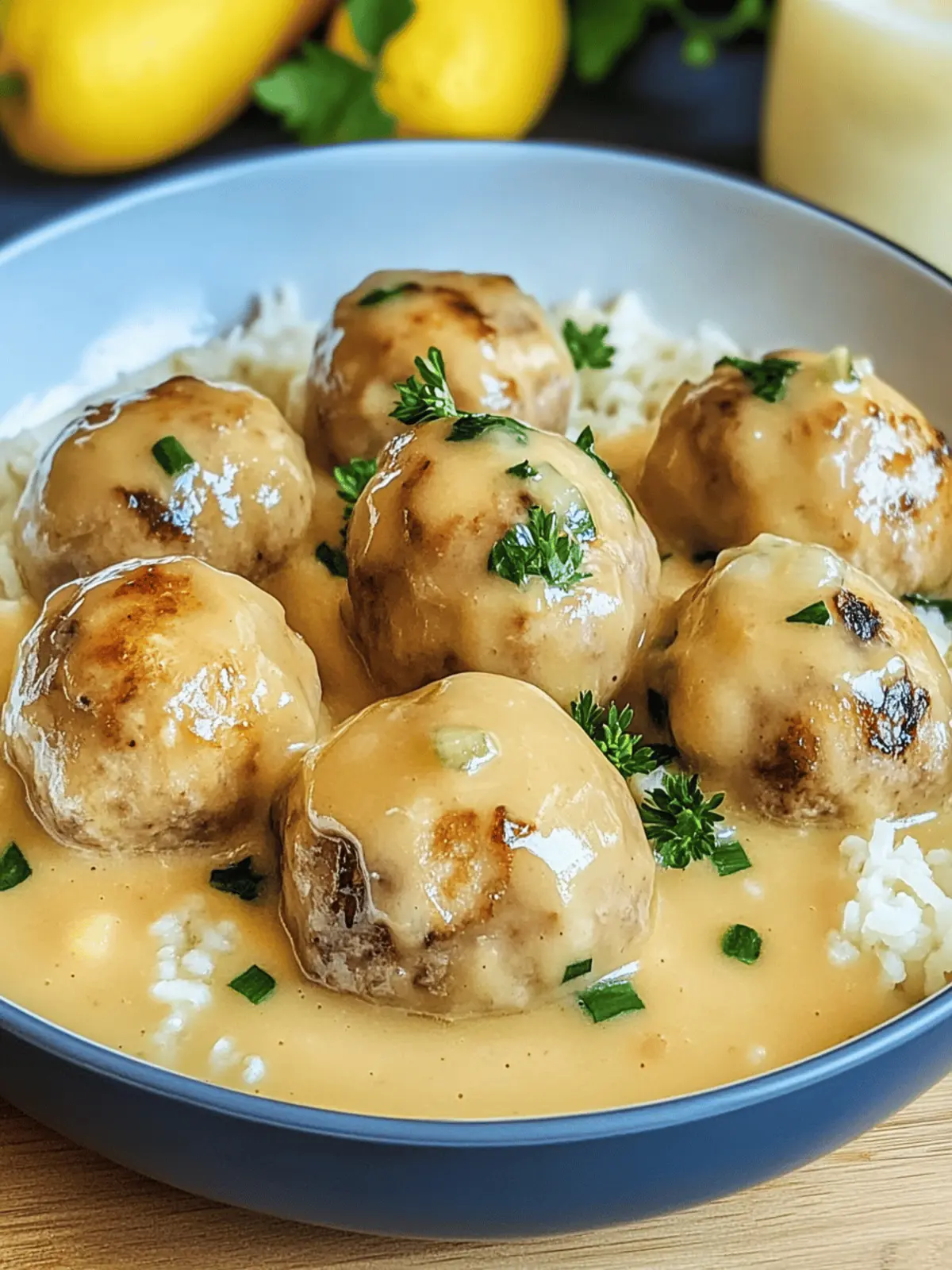 Hackbällchen in cremiger Sauce mit Kartoffelpüree