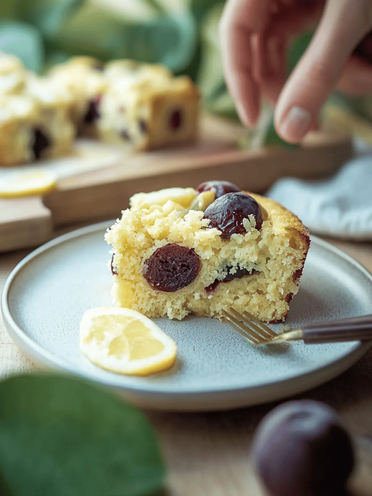 plum cake from the tray made of batter