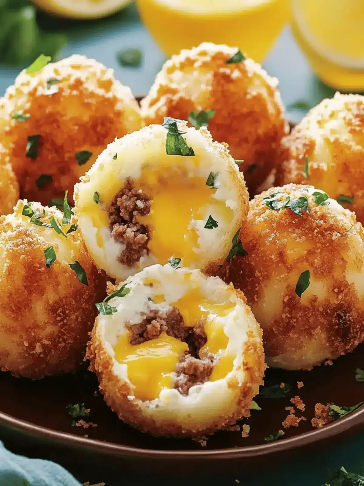 Knuspriges Kartoffelpüree gefüllt mit Käse und Rindfleisch Rezept