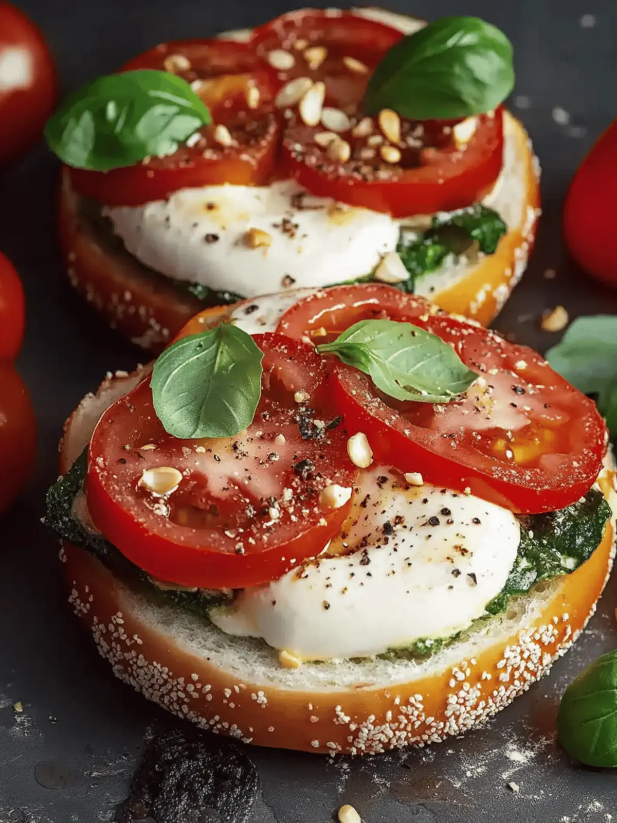 Leckere Tomate Mozzarella Bagel für jeden Tag 4 Tomate Mozzarella Bagel
