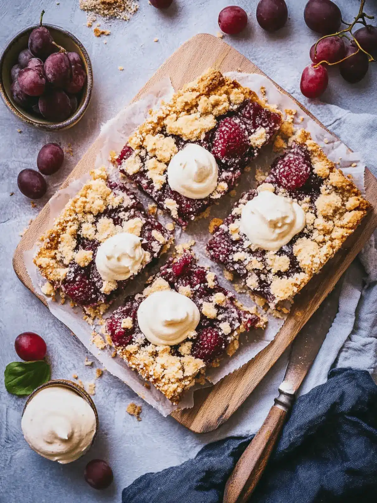 German plum cake with crumbs and shortcrust pastry