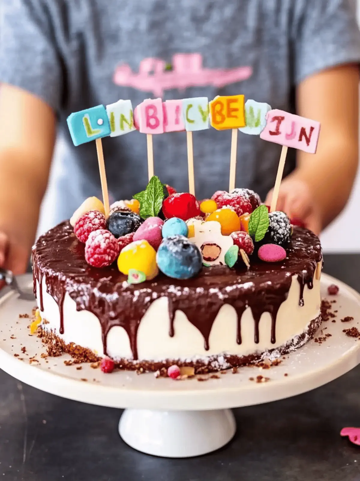 Bunte Torte zur Einschulung