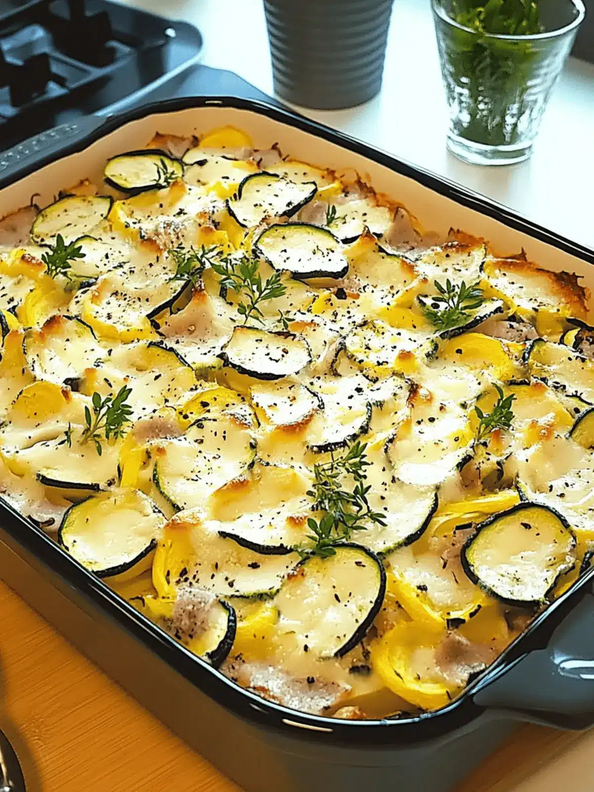 Delicious zucchini casserole with cheese - simple & healthy