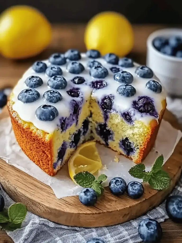 Leichter Joghurtkuchen mit Blaubeeren und Zitrone