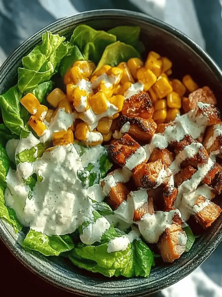 BBQ Hähnchen geschnittene Salat