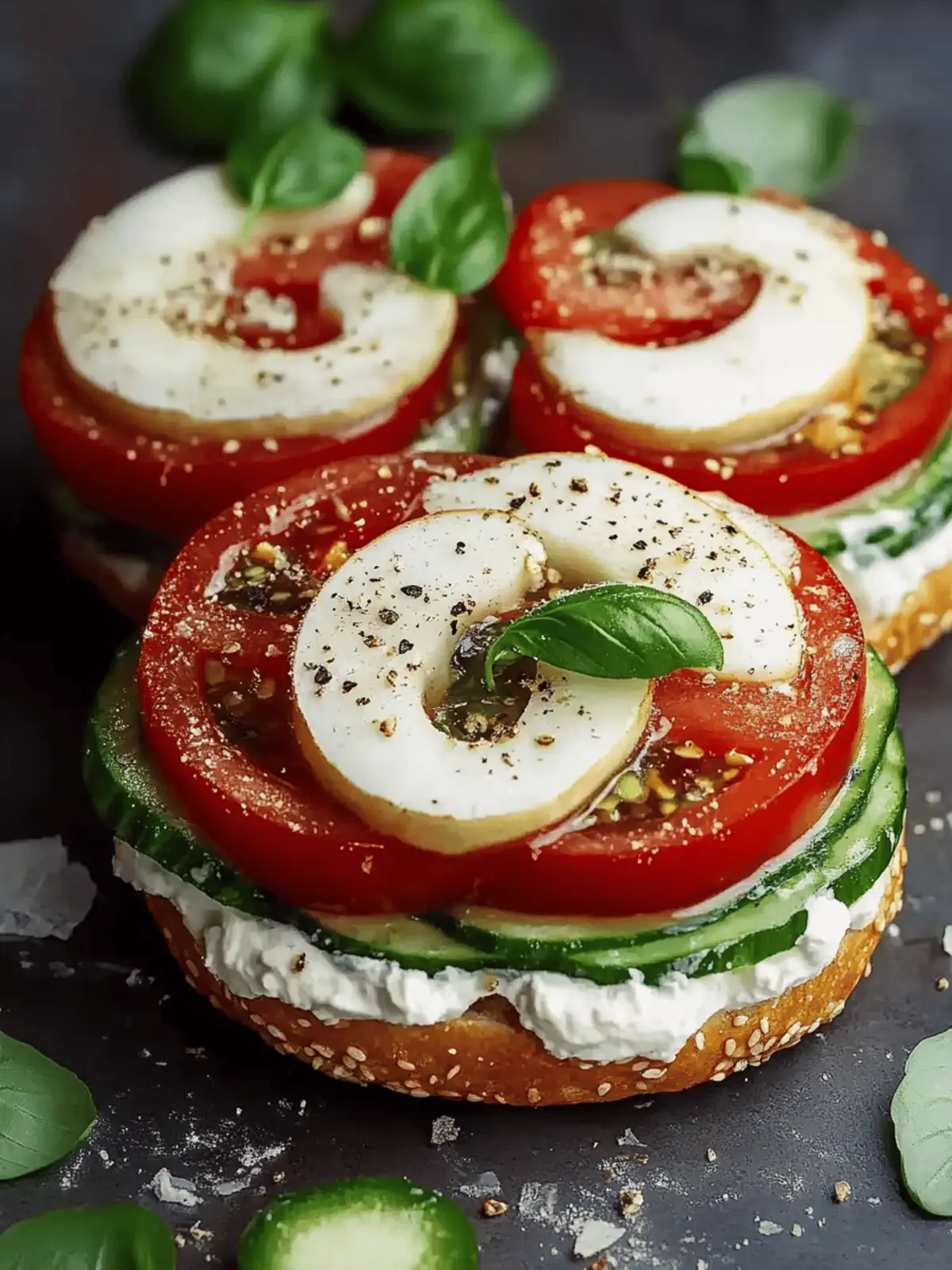 Leckere Tomate Mozzarella Bagel für jeden Tag 2 Tomate Mozzarella Bagel